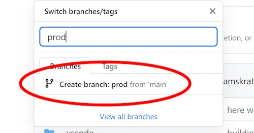 GitHub Create Branch